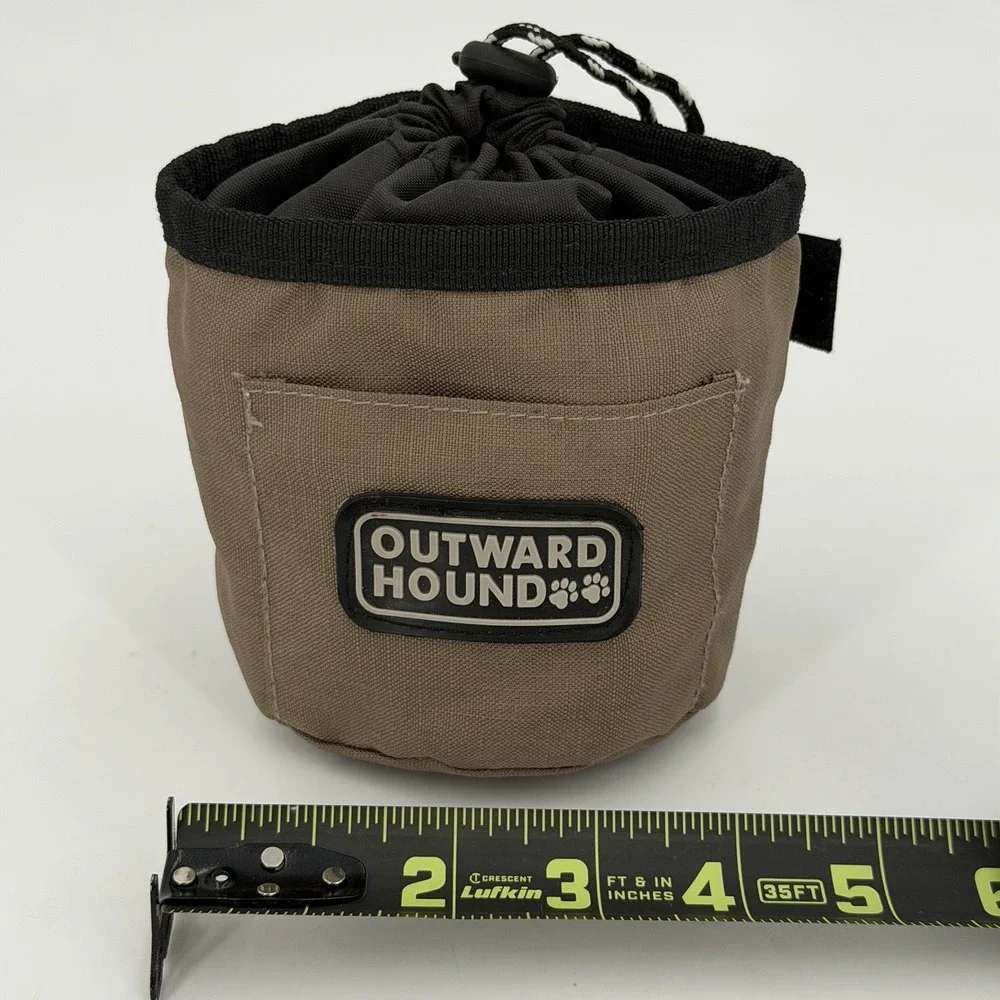 Outward Hound Pet Gear Treat Bag Coyote Brown Military Brown Draw String Clip
